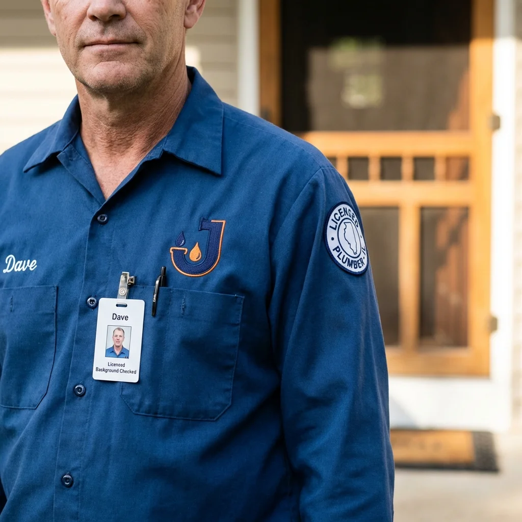 Licensed plumber showing ID badge in Port Jervis, NY