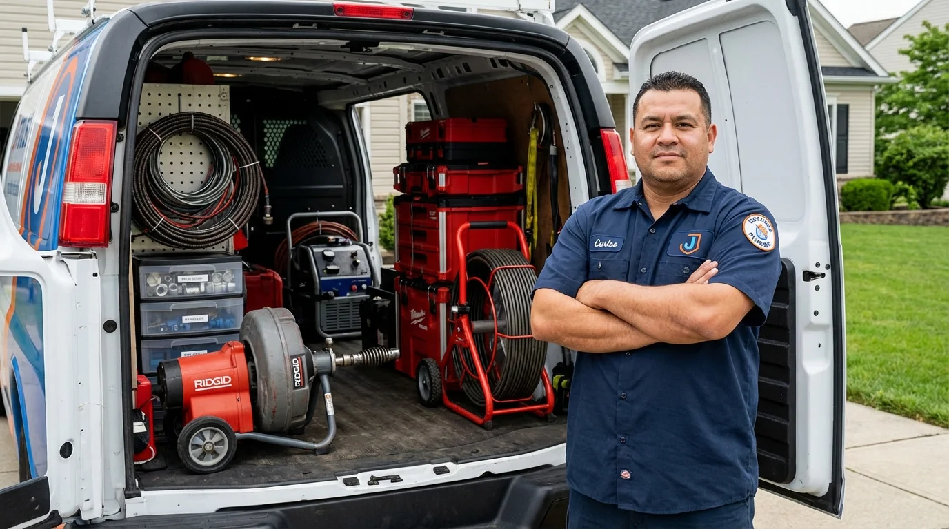 Professional drain cleaning equipment and Johns Plumbing LLC plumber in Port Jervis