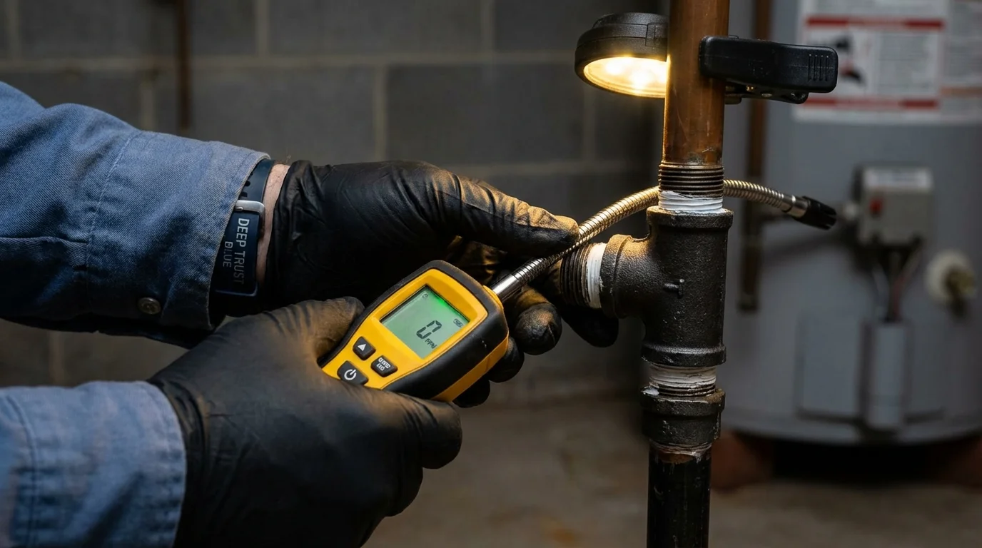 Gas leak detection with electronic sniffer by Johns Plumbing LLC in Port Jervis